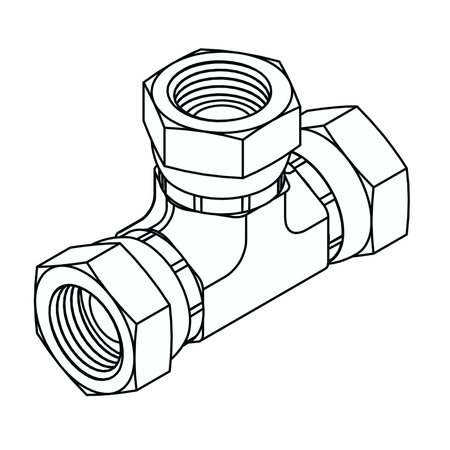 TOMPKINS Hydraulic Fitting-Steel06FPX-06FPX-06FPX TEE 1603-06-06-06